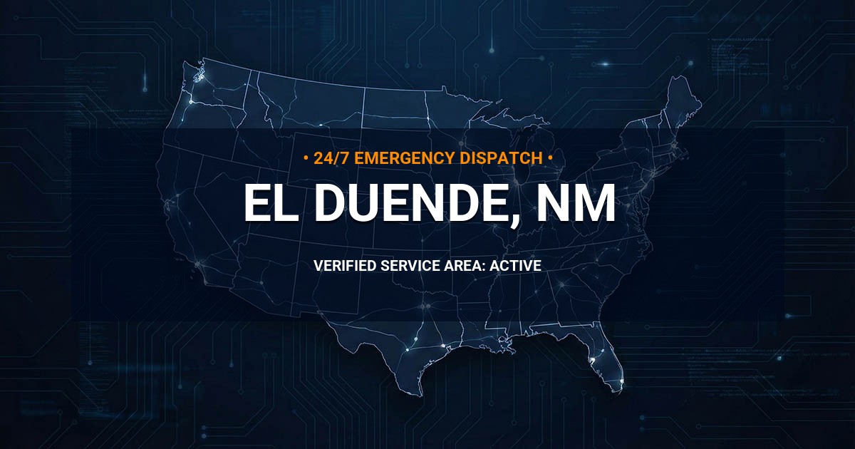 Emergency Plumbing Dispatch Map for Plumbing Services: El Duende, NM