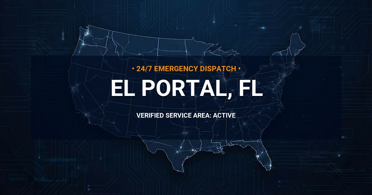 Emergency Plumbing Dispatch Map for Plumbing Services: El Portal, FL