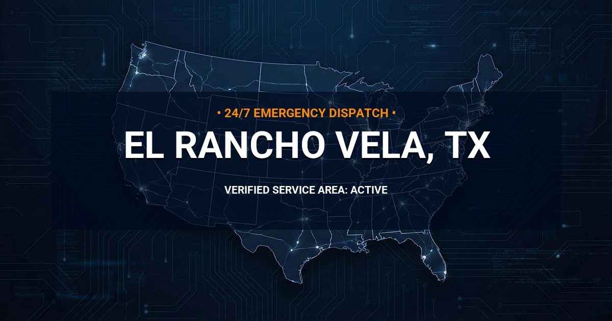 Emergency Plumbing Dispatch Map for Plumbing Services: El Rancho Vela, TX