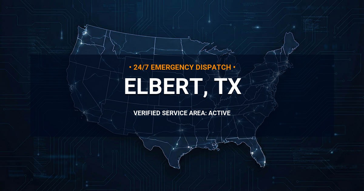 Emergency Plumbing Dispatch Map for Plumbing Services: Elbert, TX