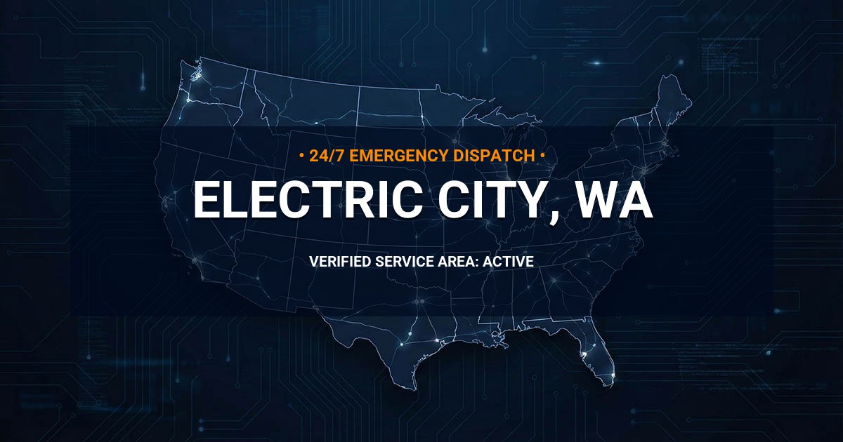 Emergency Plumbing Dispatch Map for Plumbing Services: Electric City, WA