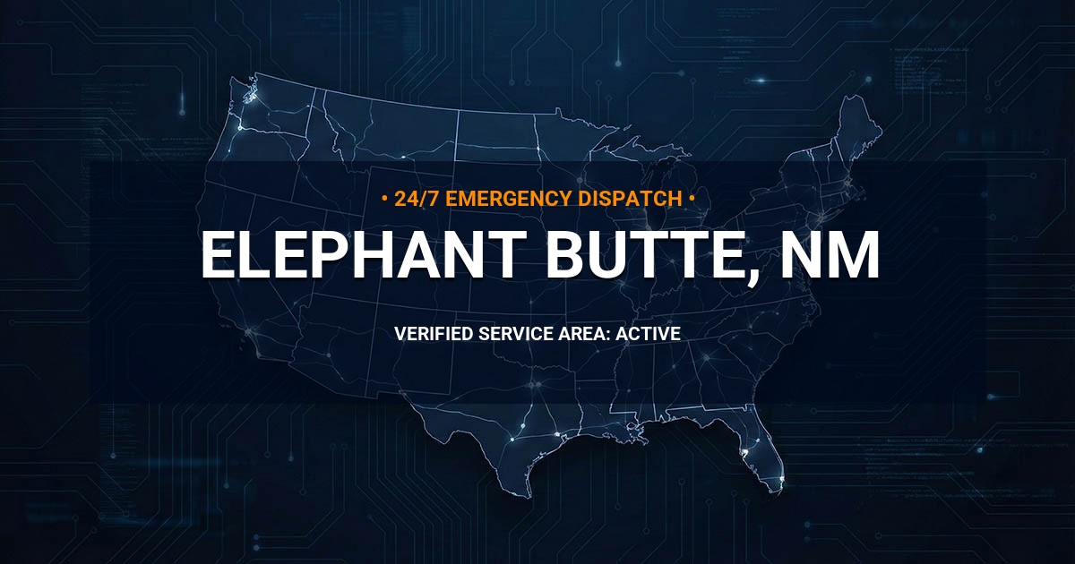 Emergency Plumbing Dispatch Map for Plumbing Services: Elephant Butte, NM