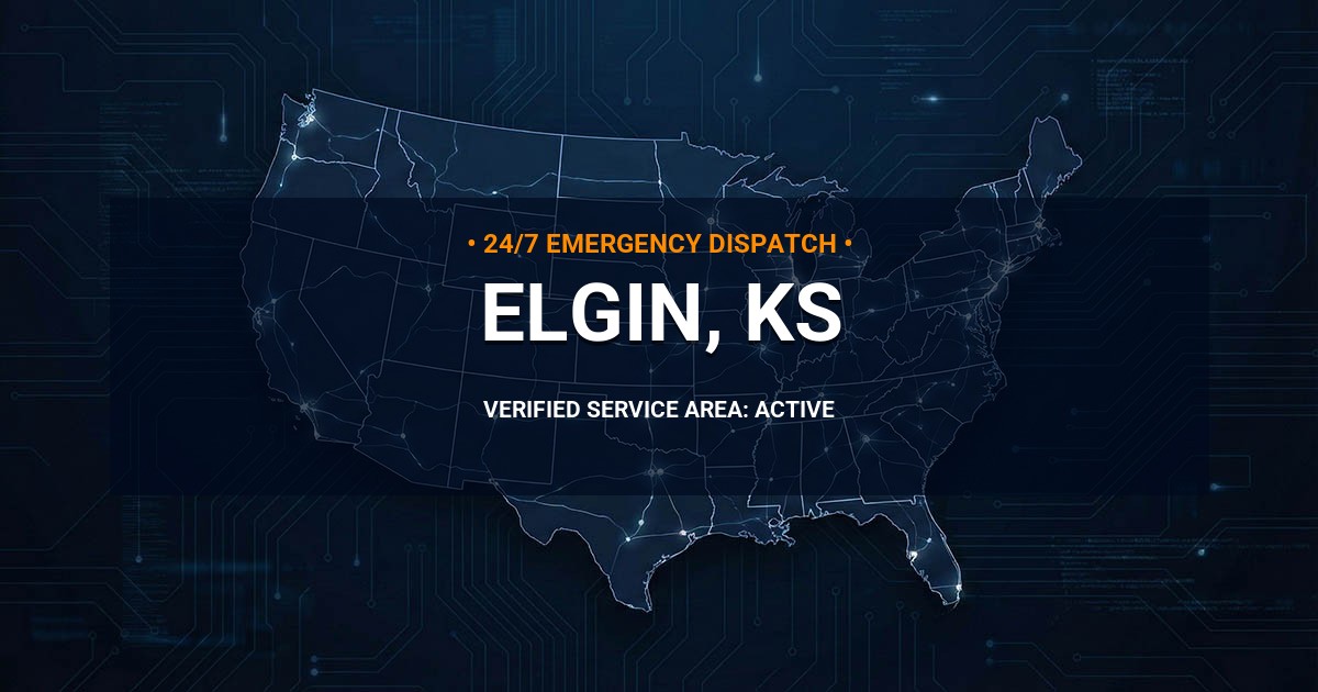 Emergency Plumbing Dispatch Map for Plumbing Services: Elgin, KS