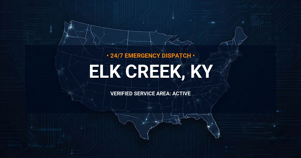 Emergency Plumbing Dispatch Map for Plumbing Services: Elk Creek, KY