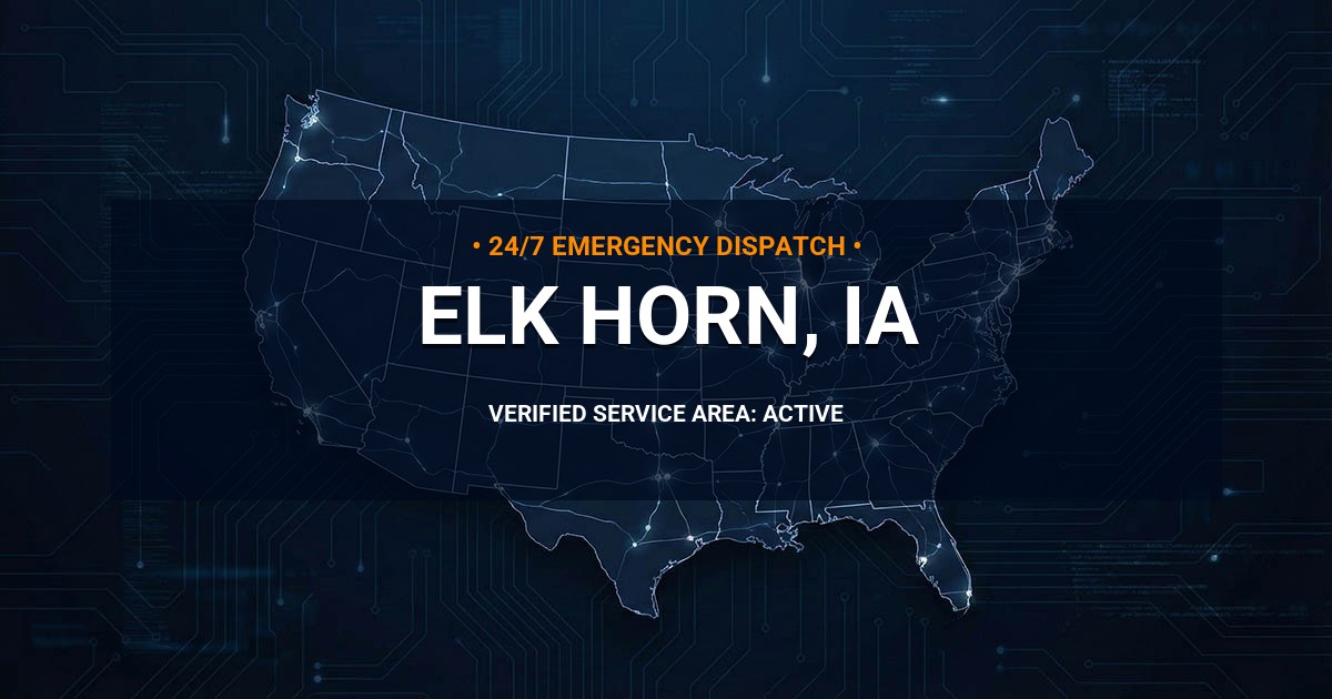 Emergency Plumbing Dispatch Map for Plumbing Services: Elk Horn, IA