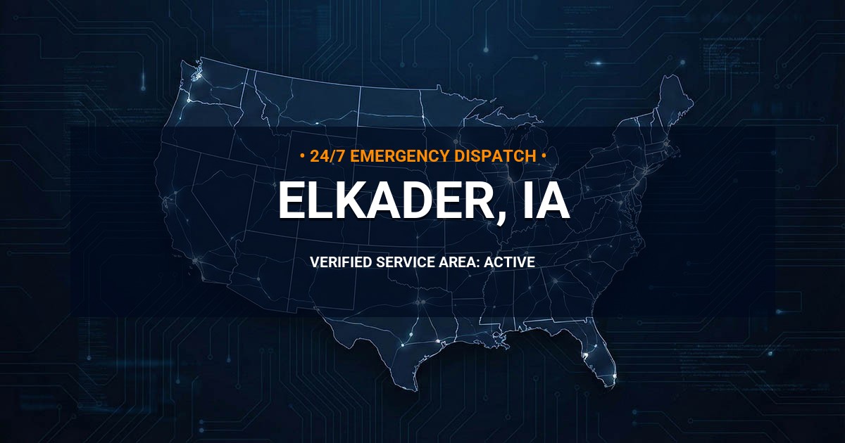 Emergency Plumbing Dispatch Map for Plumbing Services: Elkader, IA