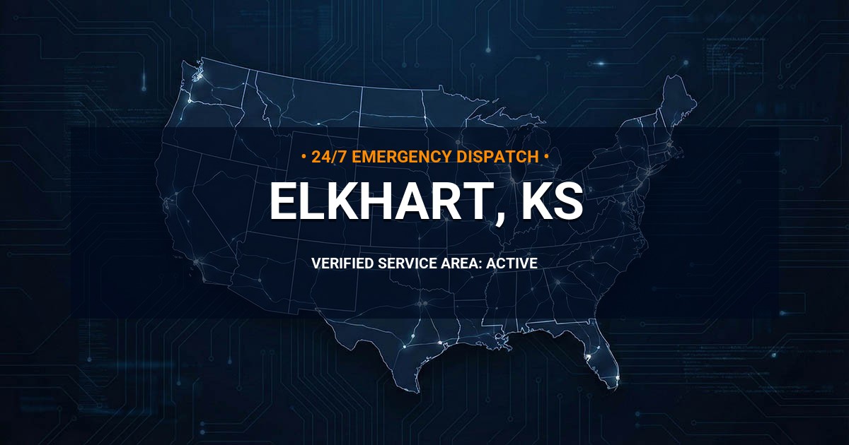 Emergency Plumbing Dispatch Map for Plumbing Services: Elkhart, KS
