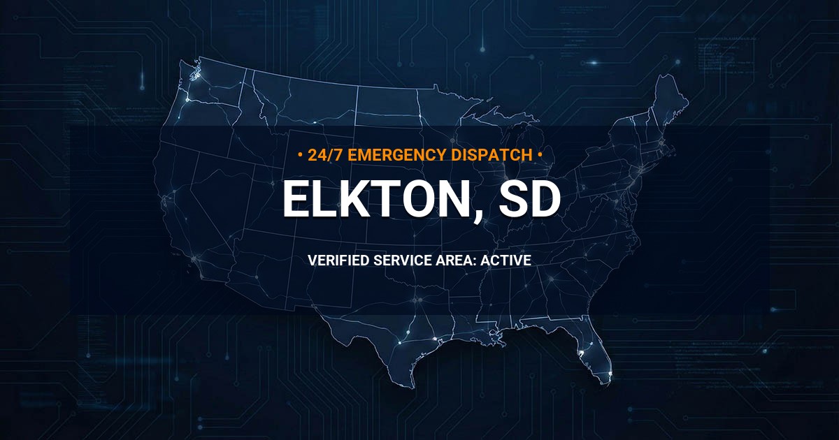 Emergency Plumbing Dispatch Map for Plumbing Services: Elkton, SD