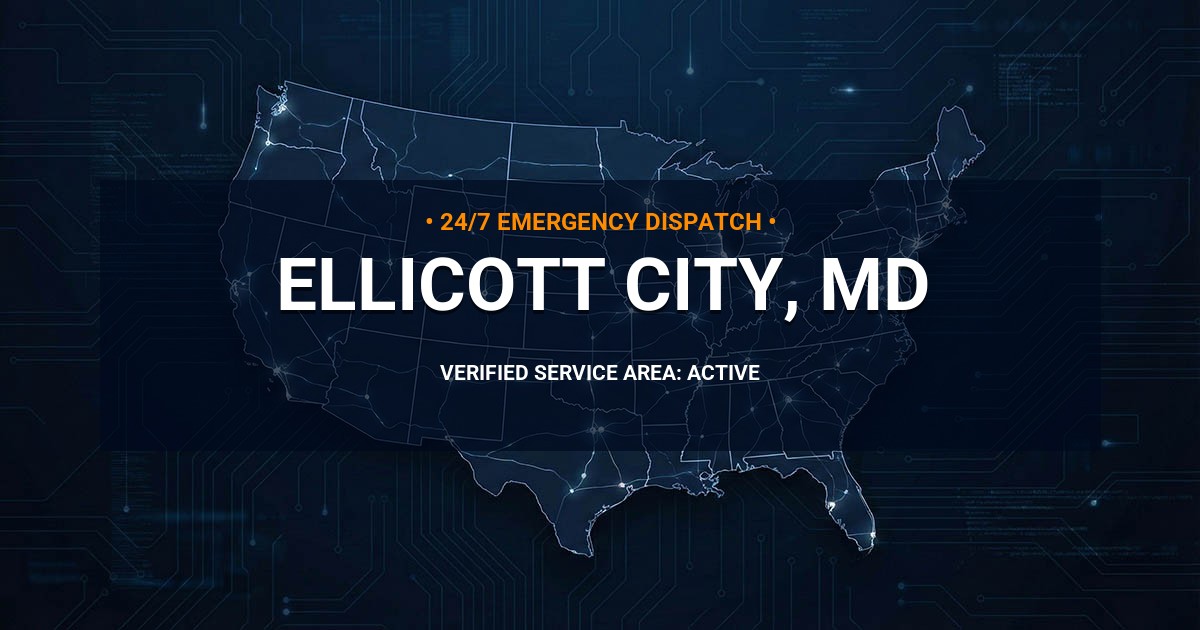 Emergency Plumbing Dispatch Map for Plumbing Services: Ellicott City, MD