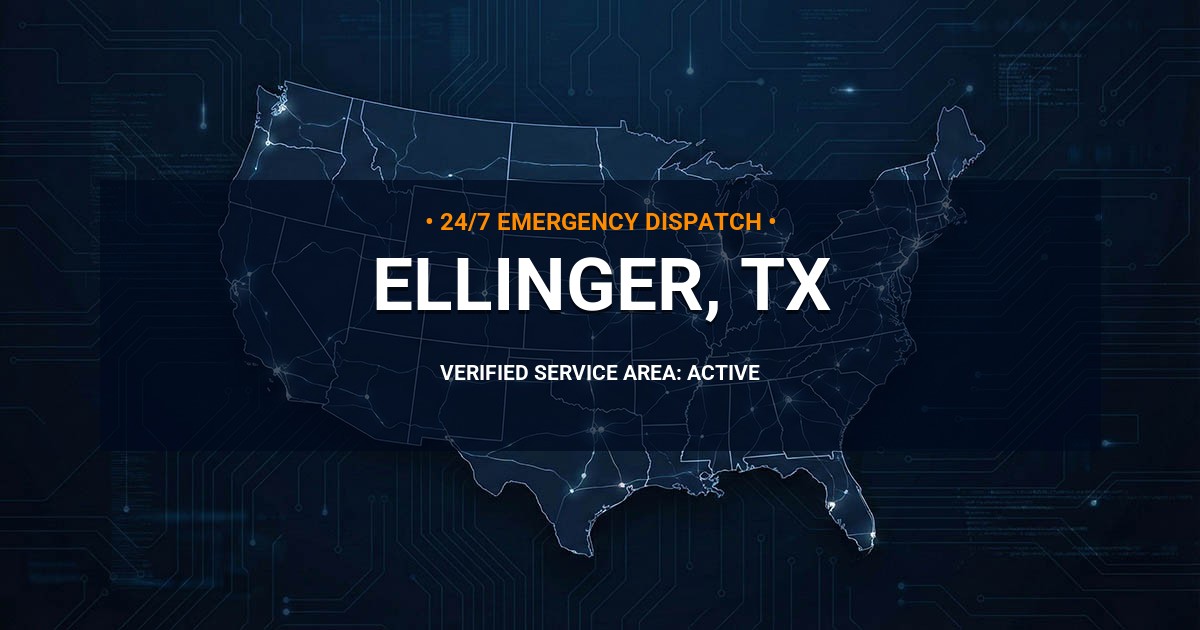 Emergency Plumbing Dispatch Map for Plumbing Services: Ellinger, TX