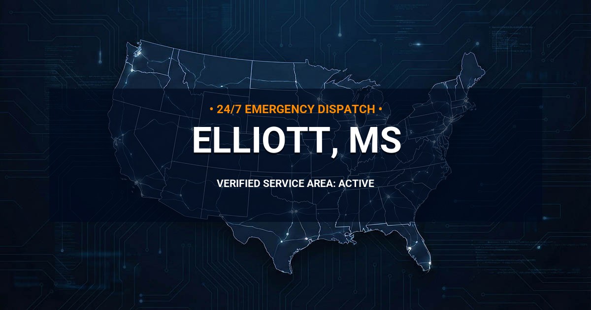 Emergency Plumbing Dispatch Map for Plumbing Services: Elliott, MS