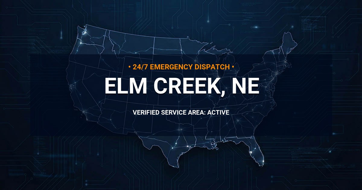 Emergency Plumbing Dispatch Map for Plumbing Services: Elm Creek, NE