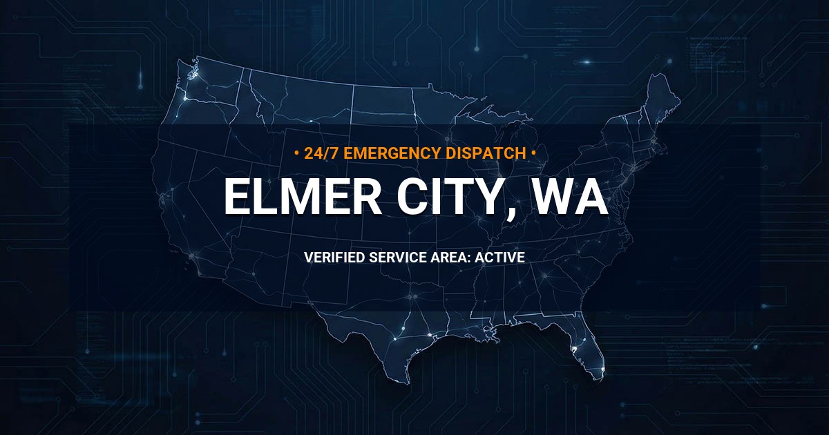 Emergency Plumbing Dispatch Map for Plumbing Services: Elmer City, WA