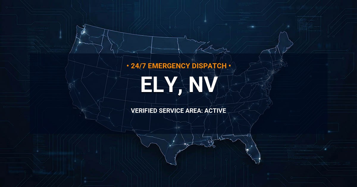 Emergency Plumbing Dispatch Map for Plumbing Services: Ely, NV