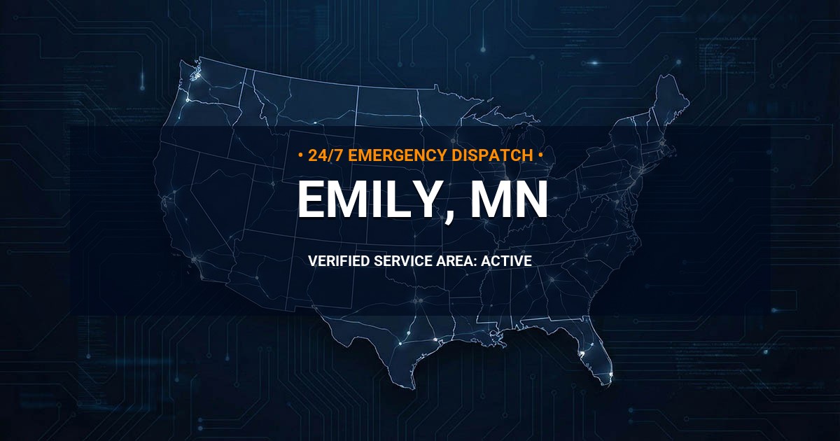 Emergency Plumbing Dispatch Map for Plumbing Services: Emily, MN