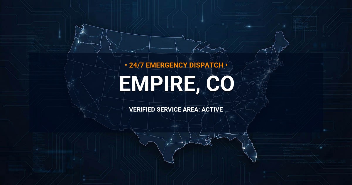 Emergency Plumbing Dispatch Map for Plumbing Services: Empire, CO