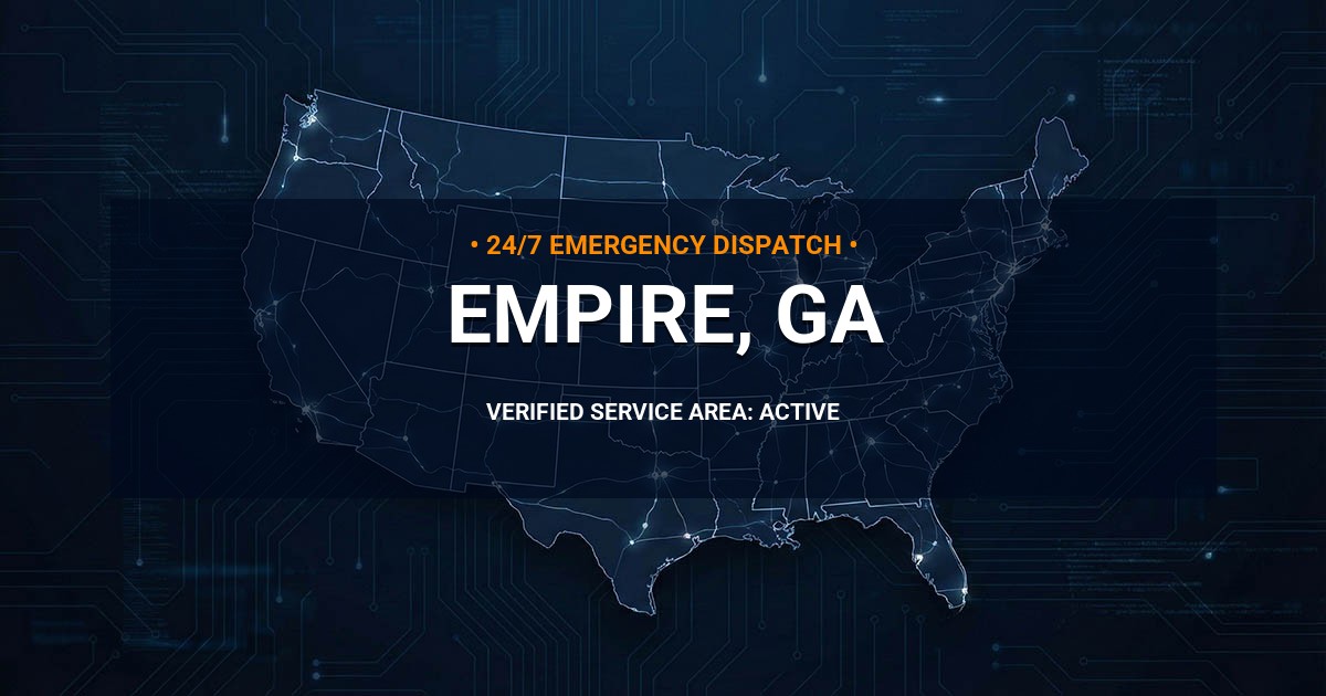 Emergency Plumbing Dispatch Map for Plumbing Services: Empire, GA