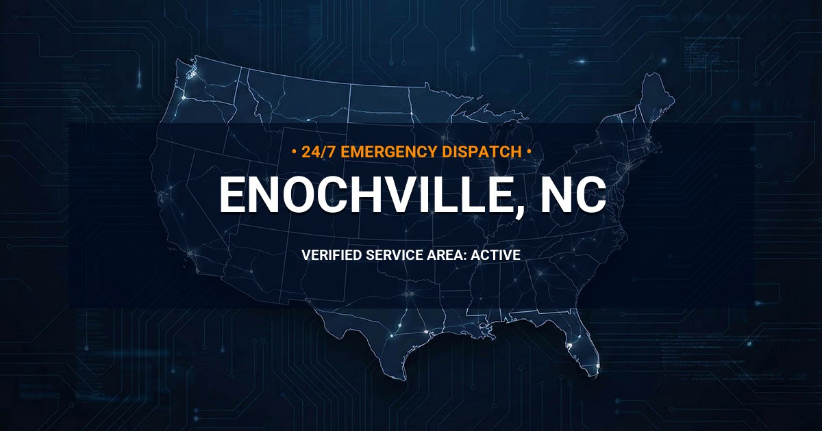 Emergency Plumbing Dispatch Map for Plumbing Services: Enochville, NC