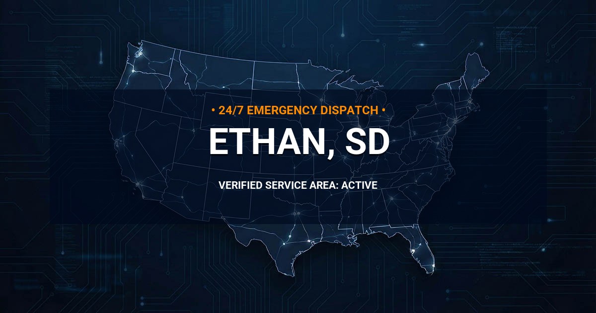 Emergency Plumbing Dispatch Map for Plumbing Services: Ethan, SD