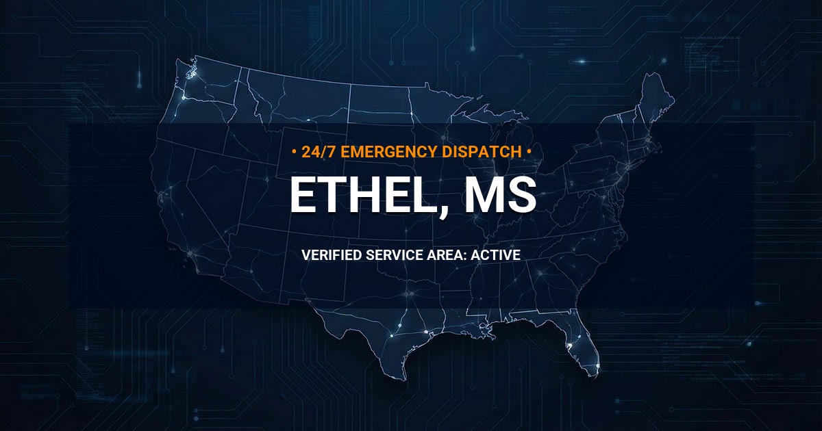 Emergency Plumbing Dispatch Map for Plumbing Services: Ethel, MS