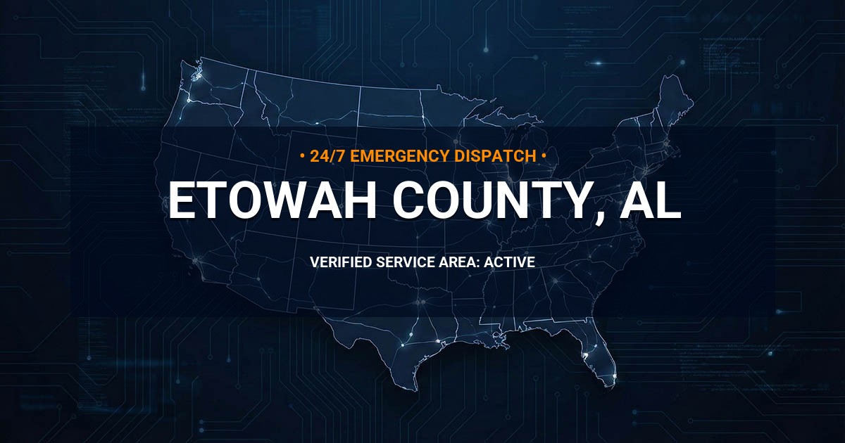 Emergency Plumbing Dispatch Map for Etowah County Plumbing Logistics