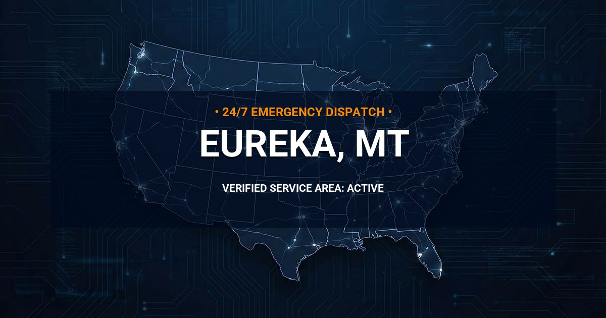 Emergency Plumbing Dispatch Map for Plumbing Services: Eureka, MT