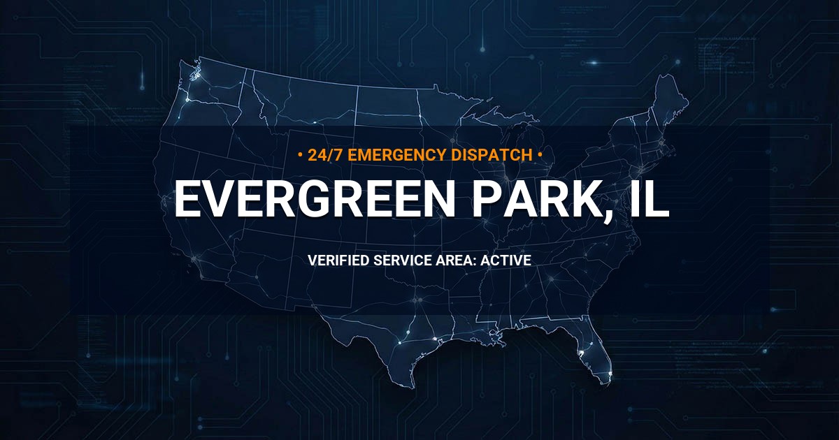 Emergency Plumbing Dispatch Map for Plumbing Services: Evergreen Park, IL