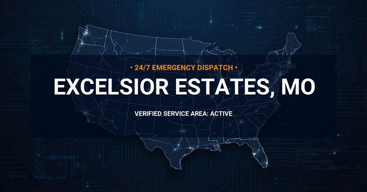 Emergency Plumbing Dispatch Map for Plumbing Services: Excelsior Estates, MO