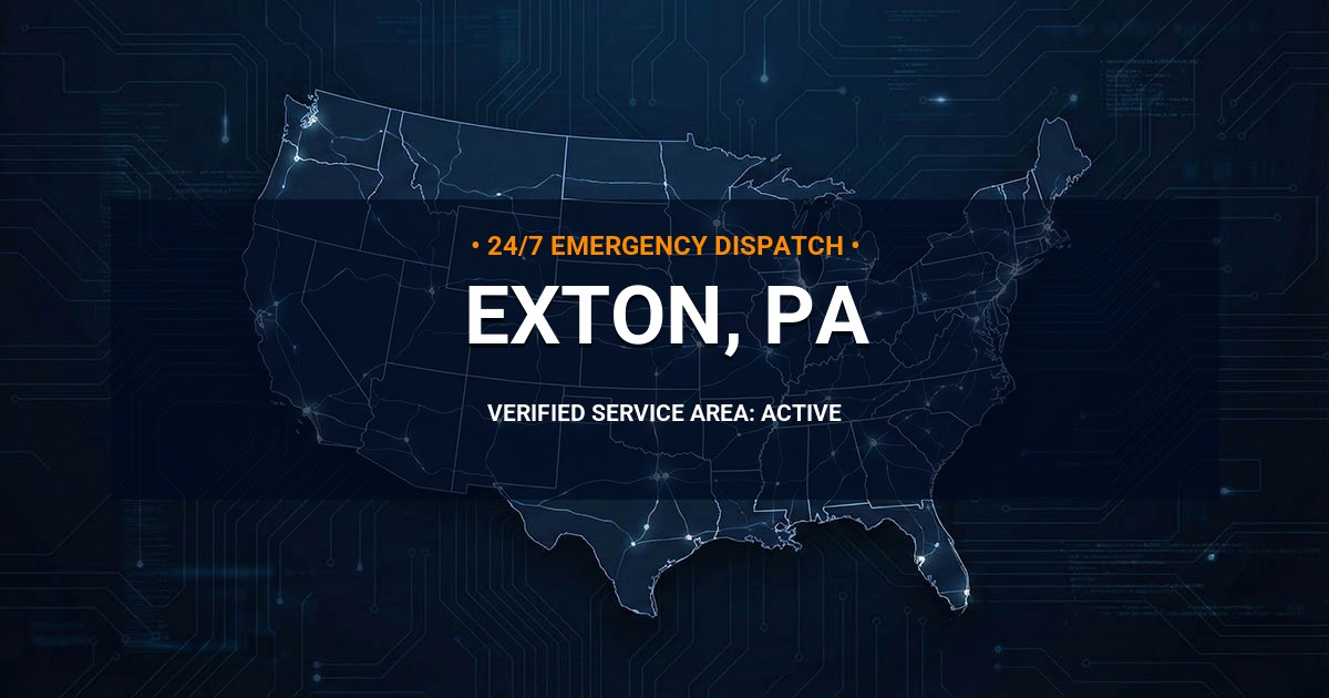 Emergency Plumbing Dispatch Map for Plumbing Services: Exton, PA
