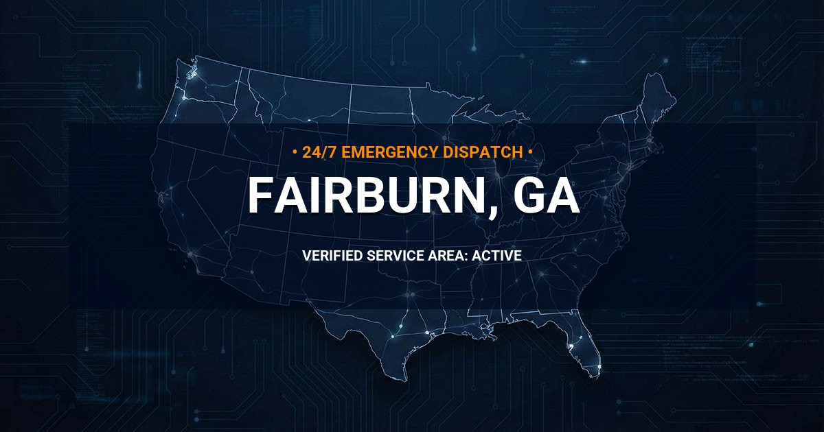 Emergency Plumbing Dispatch Map for Plumbing Services: Fairburn, GA