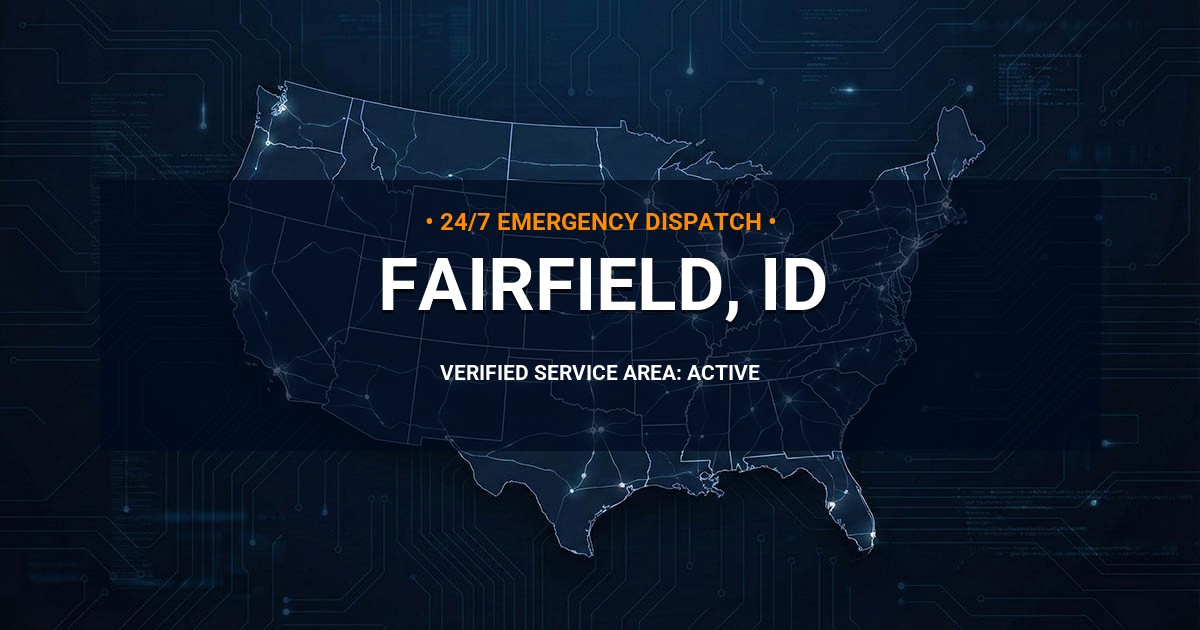 Emergency Plumbing Dispatch Map for Plumbing Services: Fairfield, ID