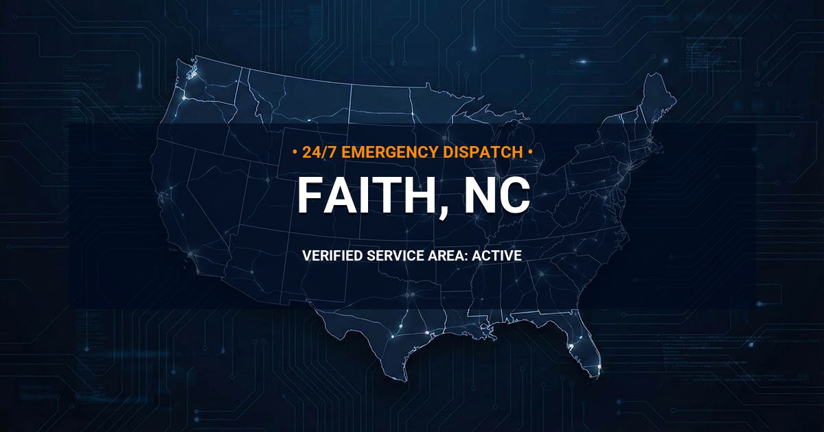 Emergency Plumbing Dispatch Map for Plumbing Services: Faith, NC