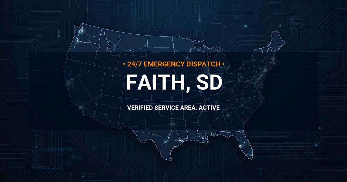 Emergency Plumbing Dispatch Map for Plumbing Services: Faith, SD