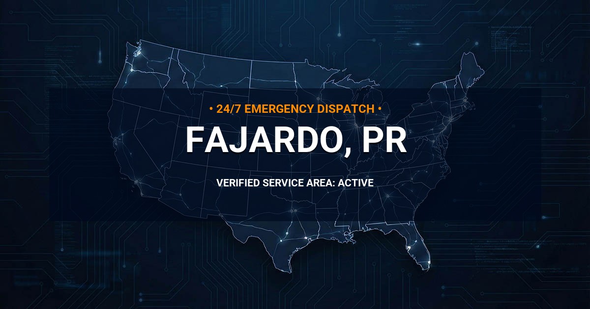 Emergency Plumbing Dispatch Map for Plumbing Services: Fajardo, PR