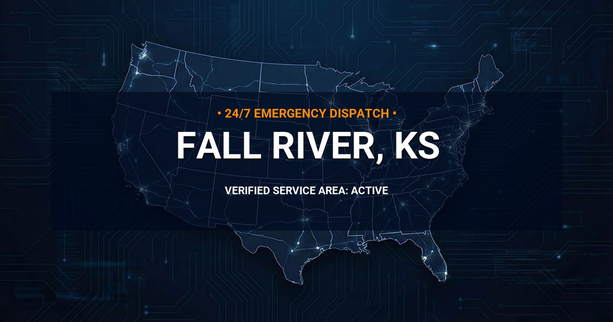 Emergency Plumbing Dispatch Map for Plumbing Services: Fall River, KS