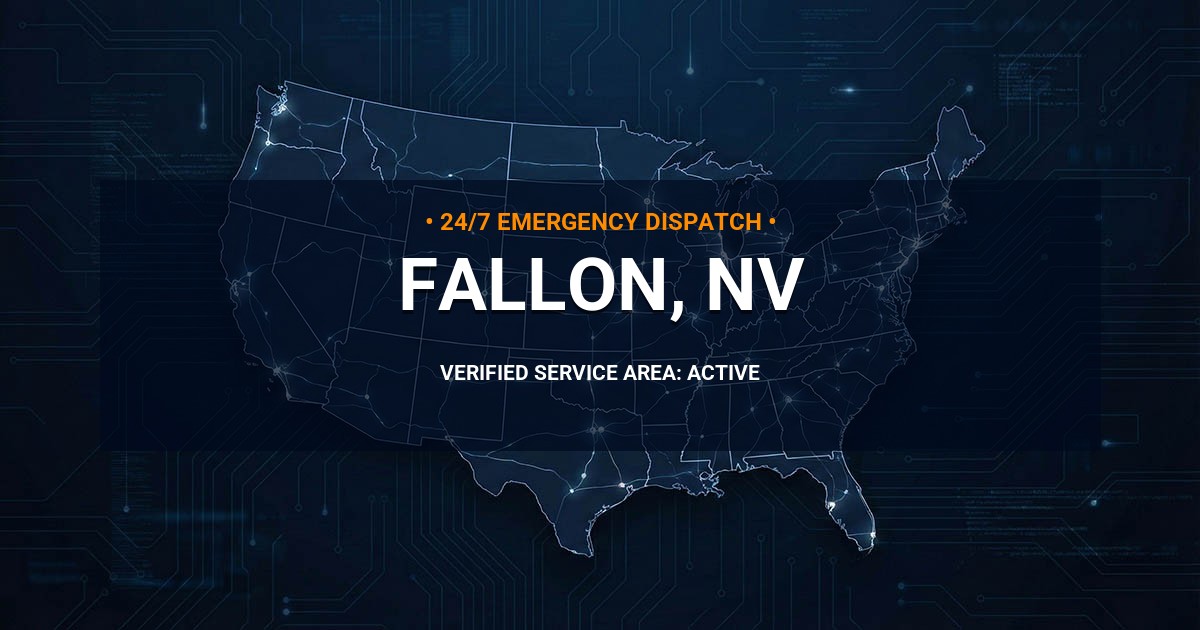 Emergency Plumbing Dispatch Map for Plumbing Services: Fallon, NV