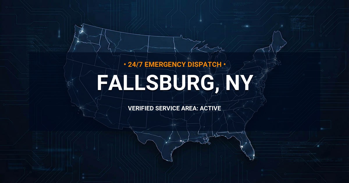 Emergency Plumbing Dispatch Map for Plumbing Services: Fallsburg, NY