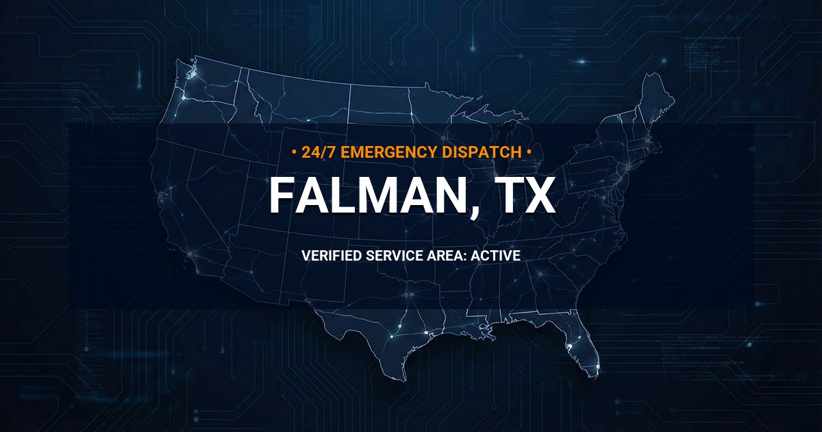 Emergency Plumbing Dispatch Map for Plumbing Services: Falman, TX