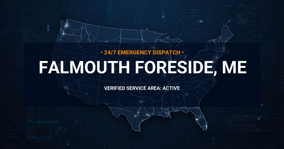 Emergency Plumbing Dispatch Map for Plumbing Services: Falmouth Foreside, ME