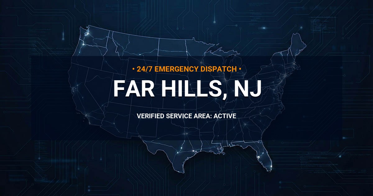 Emergency Plumbing Dispatch Map for Plumbing Services: Far Hills, NJ