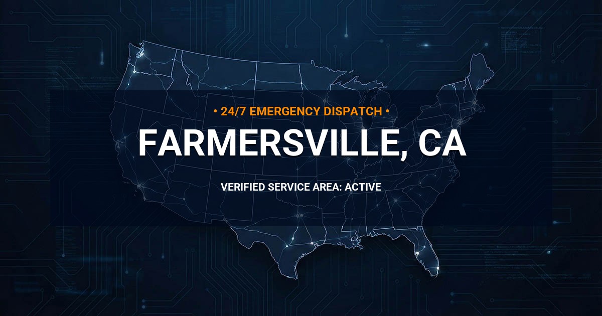 Emergency Plumbing Dispatch Map for Plumbing Services: Farmersville, CA