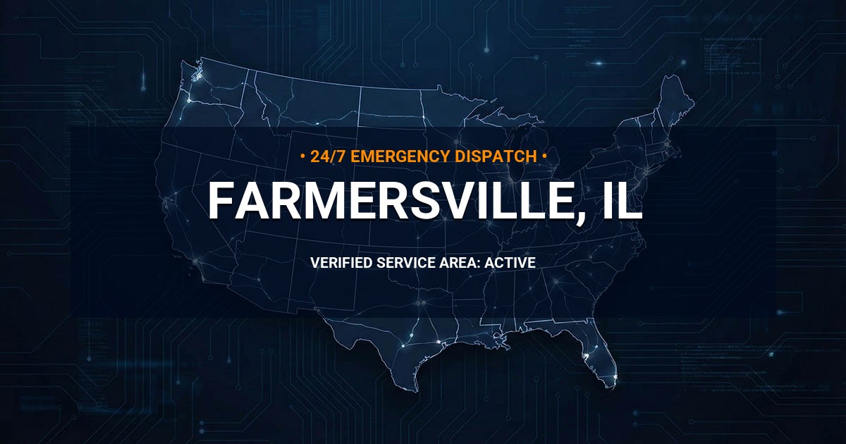 Emergency Plumbing Dispatch Map for Plumbing Services: Farmersville, IL