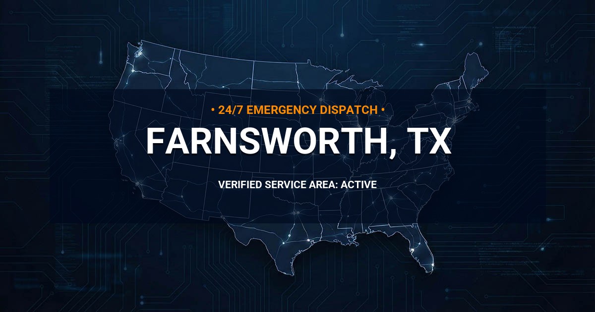 Emergency Plumbing Dispatch Map for Plumbing Services: Farnsworth, TX