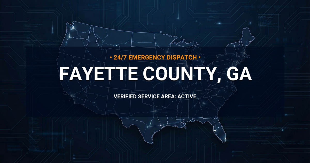 Emergency Plumbing Dispatch Map for Fayette County Plumbing Logistics