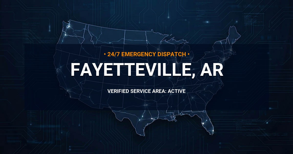 Emergency Plumbing Dispatch Map for Plumbing Services: Fayetteville, AR