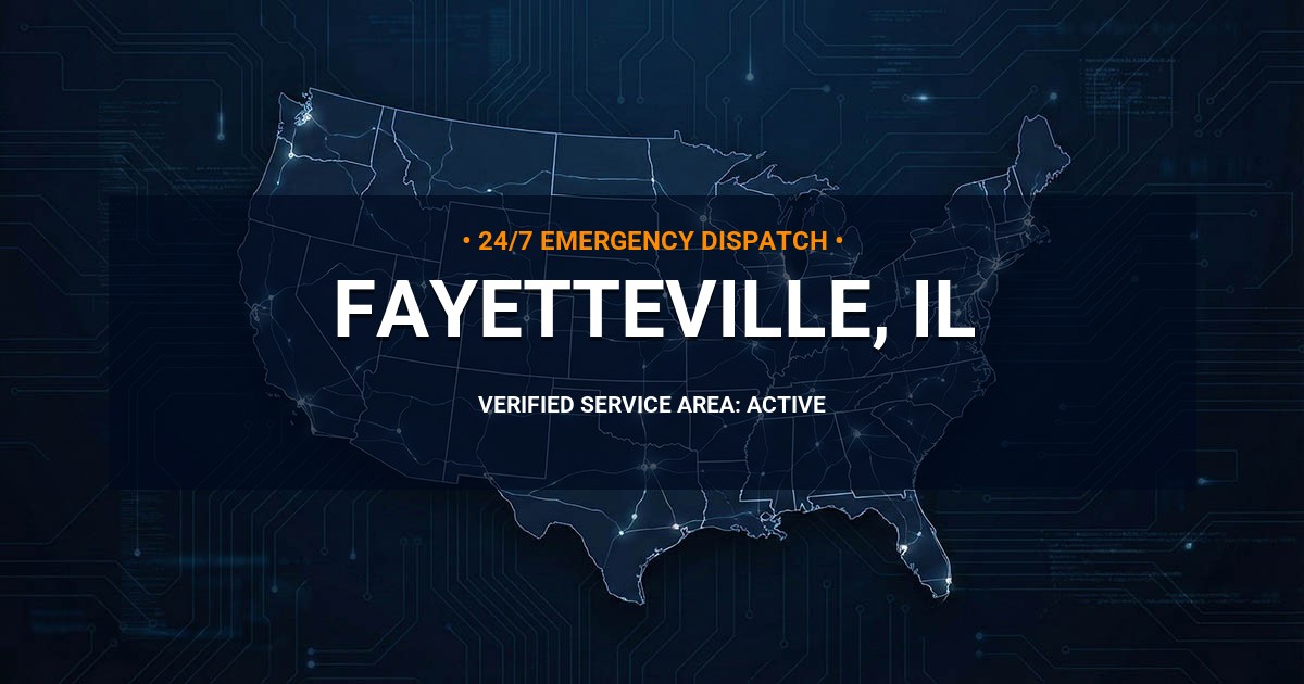 Emergency Plumbing Dispatch Map for Plumbing Services: Fayetteville, IL