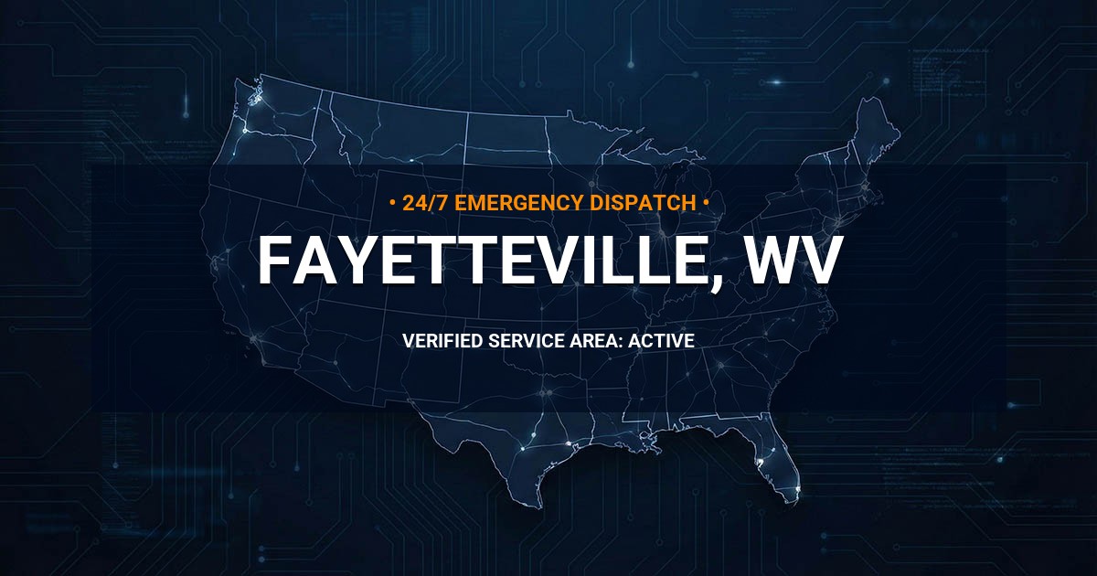 Emergency Plumbing Dispatch Map for Plumbing Services: Fayetteville, WV