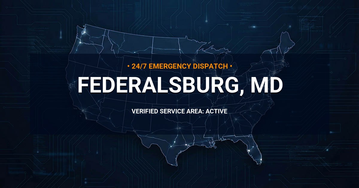 Emergency Plumbing Dispatch Map for Plumbing Services: Federalsburg, MD