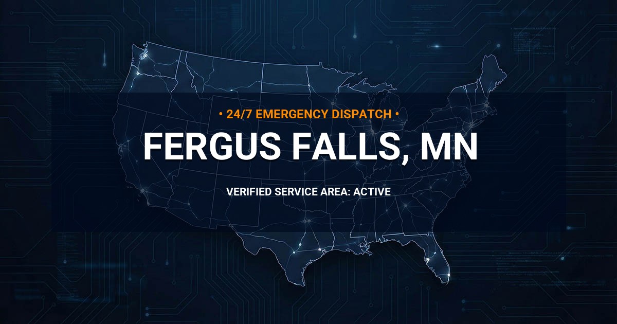 Emergency Plumbing Dispatch Map for Plumbing Services: Fergus Falls, MN