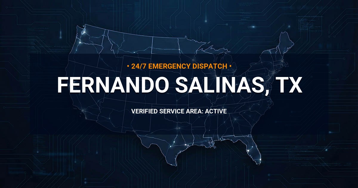 Emergency Plumbing Dispatch Map for Plumbing Services: Fernando Salinas, TX